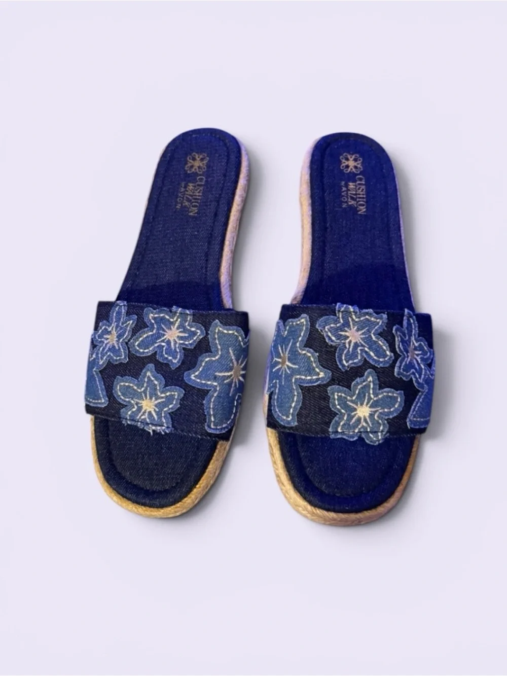 New ~ Avon~ Shoes ~ Cushion Walk ~ Blue Denim ~ Slide Sandals ~ Women’s ~ Size 9
